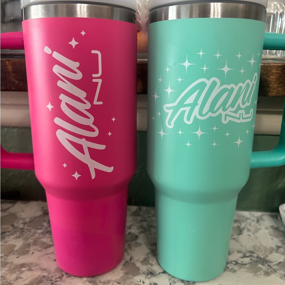 Alani Nu Pink and Teal Tumblers